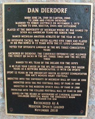 Dan Dierdorf Marker image. Click for full size.