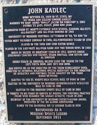 John Kadlec Marker. Click for full size. John Kadlec Marker image. Click for full size.