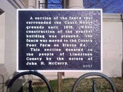 Courthouse and Poor Farm Fence Marker image. Click for full size.