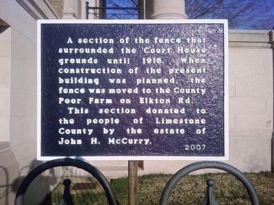 Courthouse and Poor Farm Fence Marker. Click for full size. Courthouse and Poor Farm Fence Marker image. Click for full size.