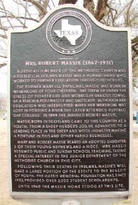 Homesite of Mrs. Robert Massie Marker image. Click for full size.