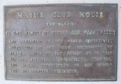 Massie Club House Marker image. Click for full size.
