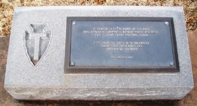 Company C, 142nd Infantry Regiment, 36th Division Memorial Marker image. Click for full size.