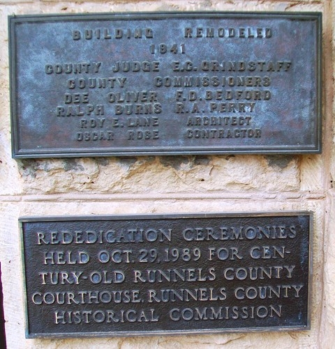 Runnels County Courthouse Rededication Markers