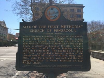 Site of the First Methodist Church of Pensacola Marker image. Click for full size.