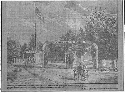 Kupfrian's Park Entrance circa early 1900's image. Click for full size.