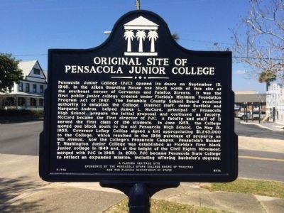 Original Site of Pensacola Junior College Marker image. Click for full size.