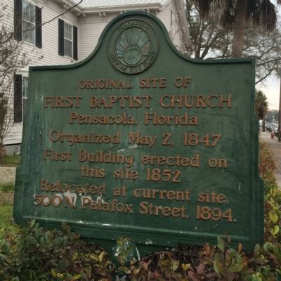 Original Site of First Baptist Church Marker image. Click for full size.