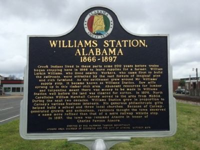 Williams Station, Alabama 1866-1897 Marker image. Click for full size.