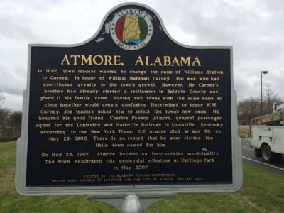 Atmore Alabama Marker image. Click for full size.