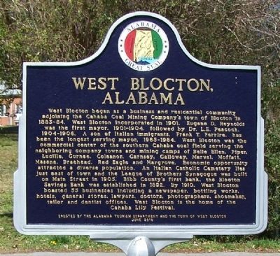 West Blocton, Alabama Marker image. Click for full size.
