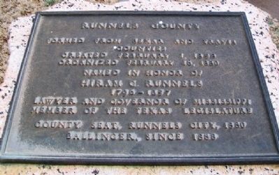 Runnels County Marker image. Click for full size.