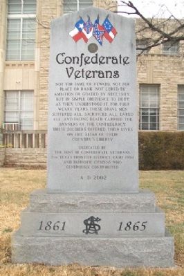 Confederate Veterans Monument (Side A). Click for full size. Confederate Veterans Monument (Side A) image. Click for full size.