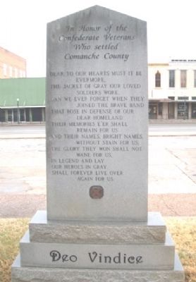 Confederate Veterans Monument (Side B). Click for full size. Confederate Veterans Monument (Side B) image. Click for full size.