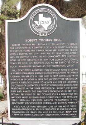 Robert Thomas Hill Marker image. Click for full size.