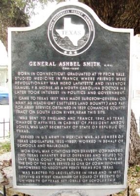 General Ashbel Smith, C.S.A. Marker image. Click for full size.