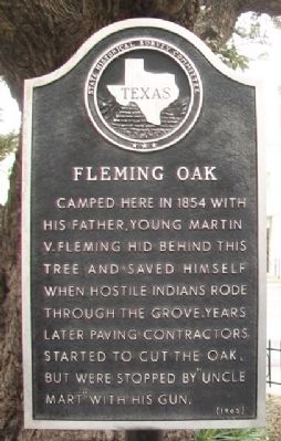 Fleming Oak Marker image. Click for full size.