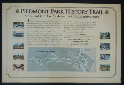 Piedmont Park History Trail Marker. Click for full size. Piedmont Park History Trail Marker image. Click for full size.