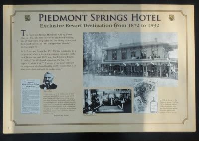 Piedmont Springs Hotel Marker image. Click for full size.