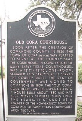 Old Cora Courthouse Marker. Click for full size. Old Cora Courthouse Marker image. Click for full size.