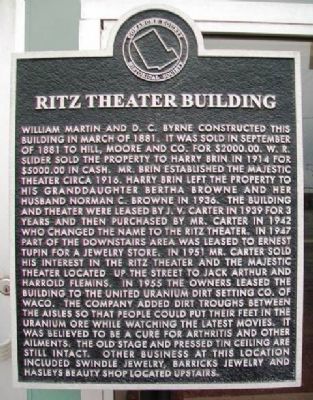 Ritz Theater Building Marker image. Click for full size.