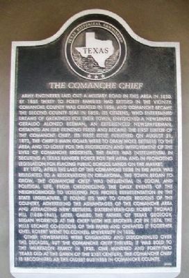 <i>The Comanche Chief</i> Marker. Click for full size. <i>The Comanche Chief</i> Marker image. Click for full size.