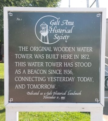 Galt Water Tower Marker image. Click for full size.