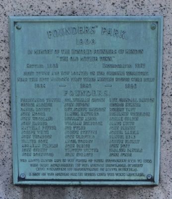 Founders' Park Marker- Front image. Click for full size.