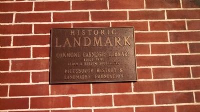 Oakmont Carnegie Library Marker image. Click for full size.