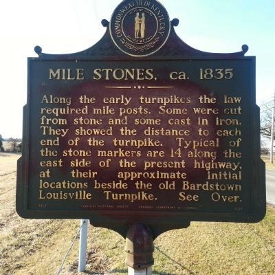 Mile Stones, ca. 1835 Marker. Click for full size. Mile Stones, ca. 1835 Marker image. Click for full size.