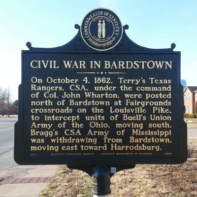 Civil War in Bardstown Marker (obverse) image. Click for full size.