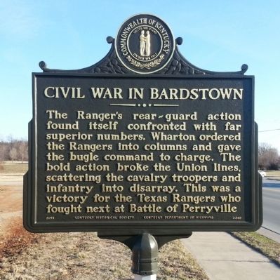 Civil War in Bardstown Marker (reverse) image. Click for full size.