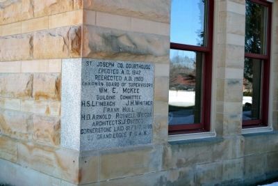 St. Joseph County Courthouse Cornerstone. Click for full size. St. Joseph County Courthouse Cornerstone image. Click for full size.