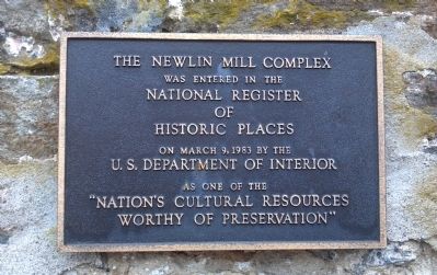 The Newlin Grist Mill Complex Marker image. Click for full size.