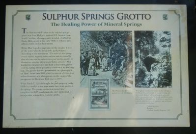 Sulphur Springs Grotto Marker. Click for full size. Sulphur Springs Grotto Marker image. Click for full size.