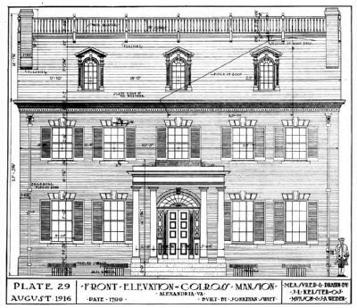 Colross -- Front Elevation, 1916. Click for full size. Colross -- Front Elevation, 1916 image. Click for full size.