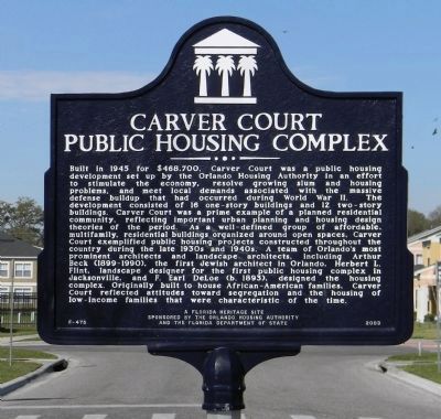 Carver Court Public Housing Complex Marker image. Click for full size.
