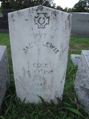 Pvt Jack Lewis grave image. Click for full size.