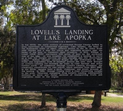 Lovell's Landing at Lake Apopka Marker image. Click for full size.