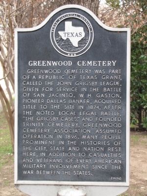 Greenwood Cemetery Marker. Click for full size. Greenwood Cemetery Marker image. Click for full size.