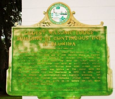 Oldest Masonic Lodge Building in Continuous Use in Florida Marker image. Click for full size.