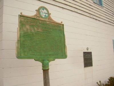 Oldest Masonic Lodge Building in Continuous Use in Florida Marker image. Click for full size.
