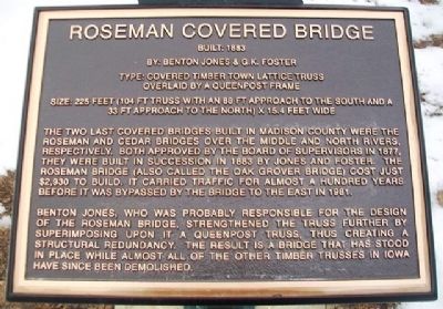 Roseman Covered Bridge Marker image. Click for full size.
