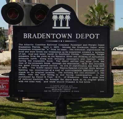 Bradentown Depot Marker image. Click for full size.