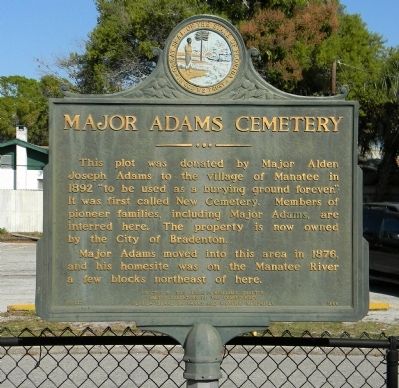 Major Adams Cemetery Marker image. Click for full size.