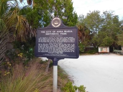 The City of Anna Maria Historical Park Marker (<i>side 1</i>) image. Click for full size.