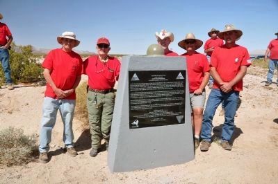 Coxcomb Divisional Camp Marker with Plaque Re-Erection Crew image. Click for full size.