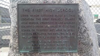 The First High School Marker image. Click for full size.
