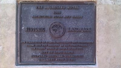 The Broadlind Hotel Marker. Click for full size. The Broadlind Hotel Marker image. Click for full size.