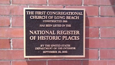 The First Congregational Church of Long Beach Marker image. Click for full size.